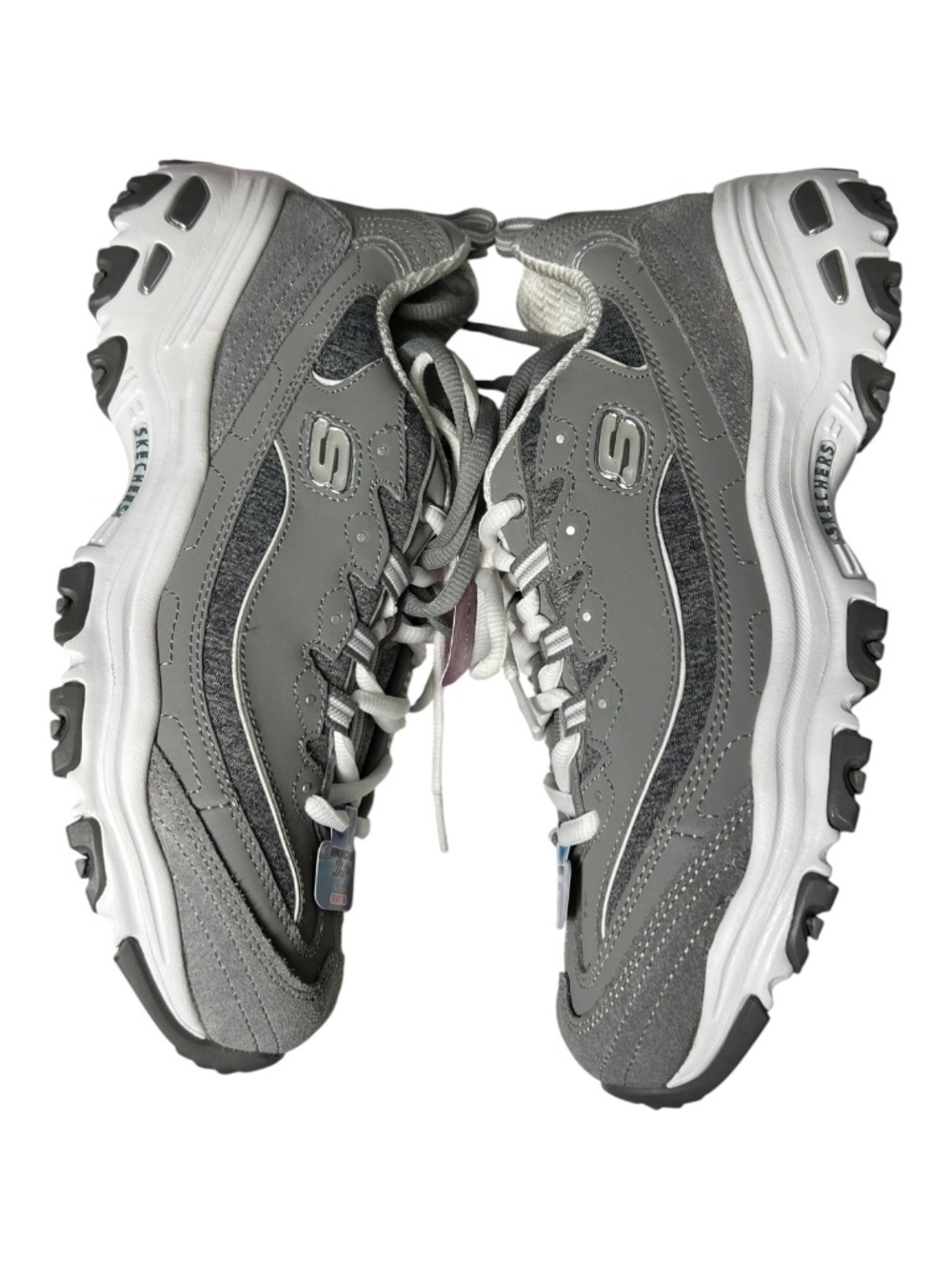 NWT Skechers D’Lites Me Time Walking Sneakers Gray/White | Size 9.5 Wide - Picture 4 of 10